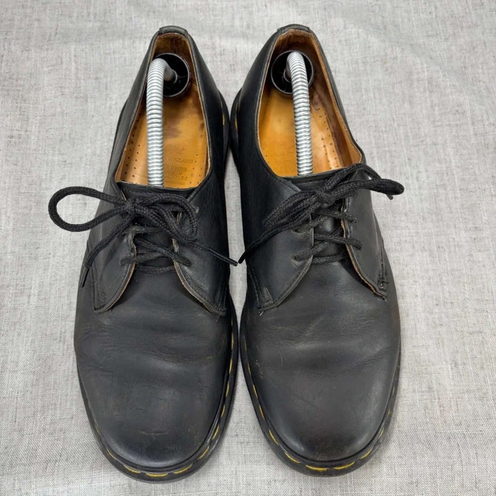 Vintage Dr Martens 1461 MIE Black Leather Derby Shoes 3 Eye Men's UK 9 US 10